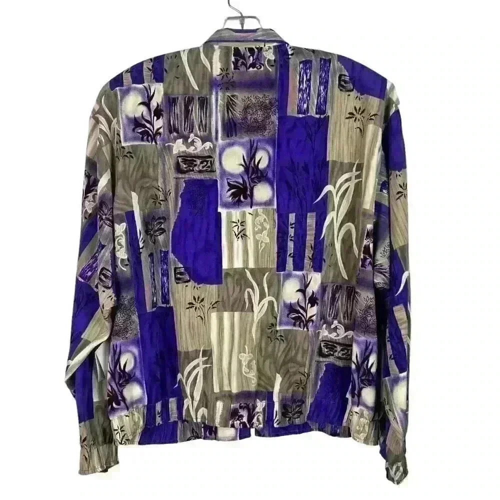 New NWT Hana Sport Vintage Windbreaker Purple‎ 90’s Women’s Large Golf Tennis - Picture 6 of 16